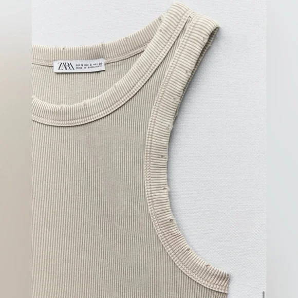 ZARA Washed Rib Tank Top - Picture 7 of 12